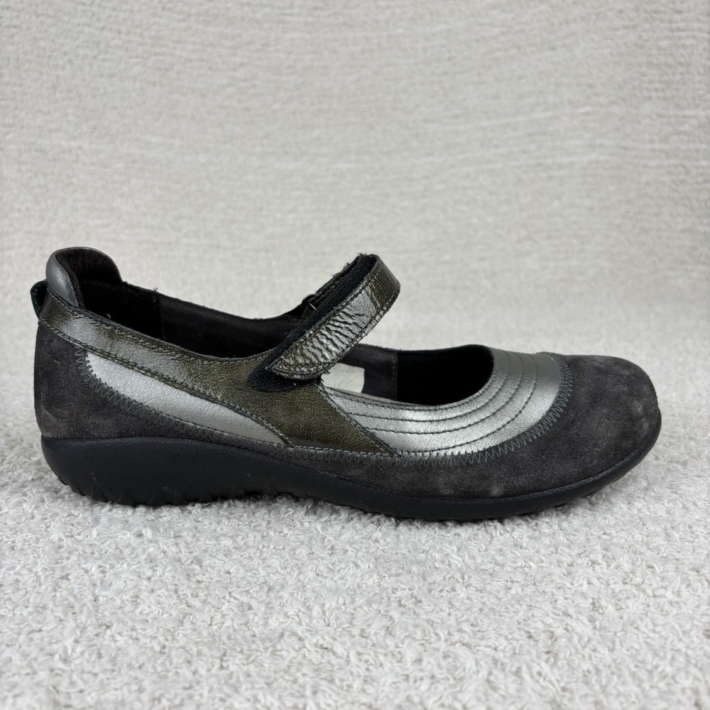 Naot Shoes Womens 41 US 10 Kirei Mary Jane Gray Hook & Loop Comfort Round Toe